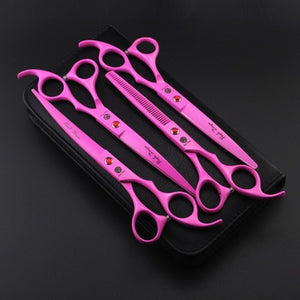 7.0 inch Professional pet scissors for dog grooming High Quality Straight & Thinning & Curved Scissors 4pcs/set