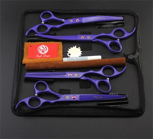 7.0 inch Professional pet scissors for dog grooming High Quality Straight & Thinning & Curved Scissors 4pcs/set