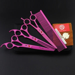 7.0 inch Professional pet scissors for dog grooming High Quality Straight & Thinning & Curved Scissors 4pcs/set