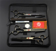 Load image into Gallery viewer, 7.0 inch Professional pet scissors for dog grooming High Quality Straight &amp; Thinning &amp; Curved Scissors 4pcs/set