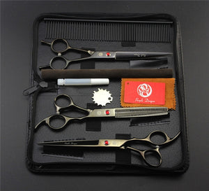 7.0 inch Professional pet scissors for dog grooming High Quality Straight & Thinning & Curved Scissors 4pcs/set